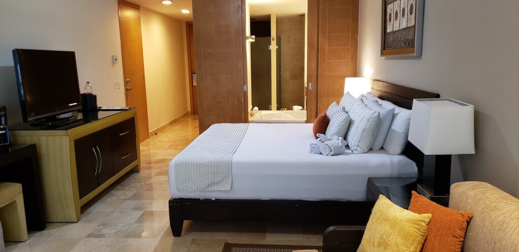 Hotel room offers comfort after traveling, tourism, hospitality business, cozy hotel accommodation